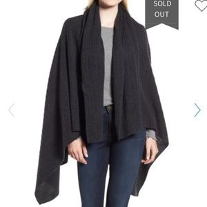 Halogen ribbed cashmere wrap